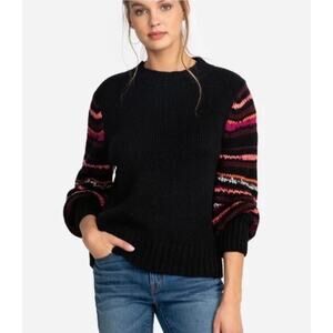 Johnny Was Kurt Alpaca Wool Blend Pullover Sweater Size Small Black Multicolor